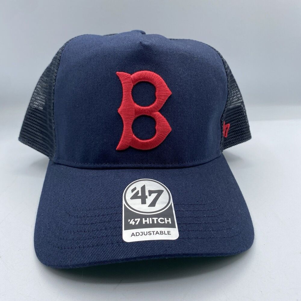 Boston Red Sox 47 Hitch Trucker Hat Mens OSFA Blue Snapback MLB Baseball NWOT